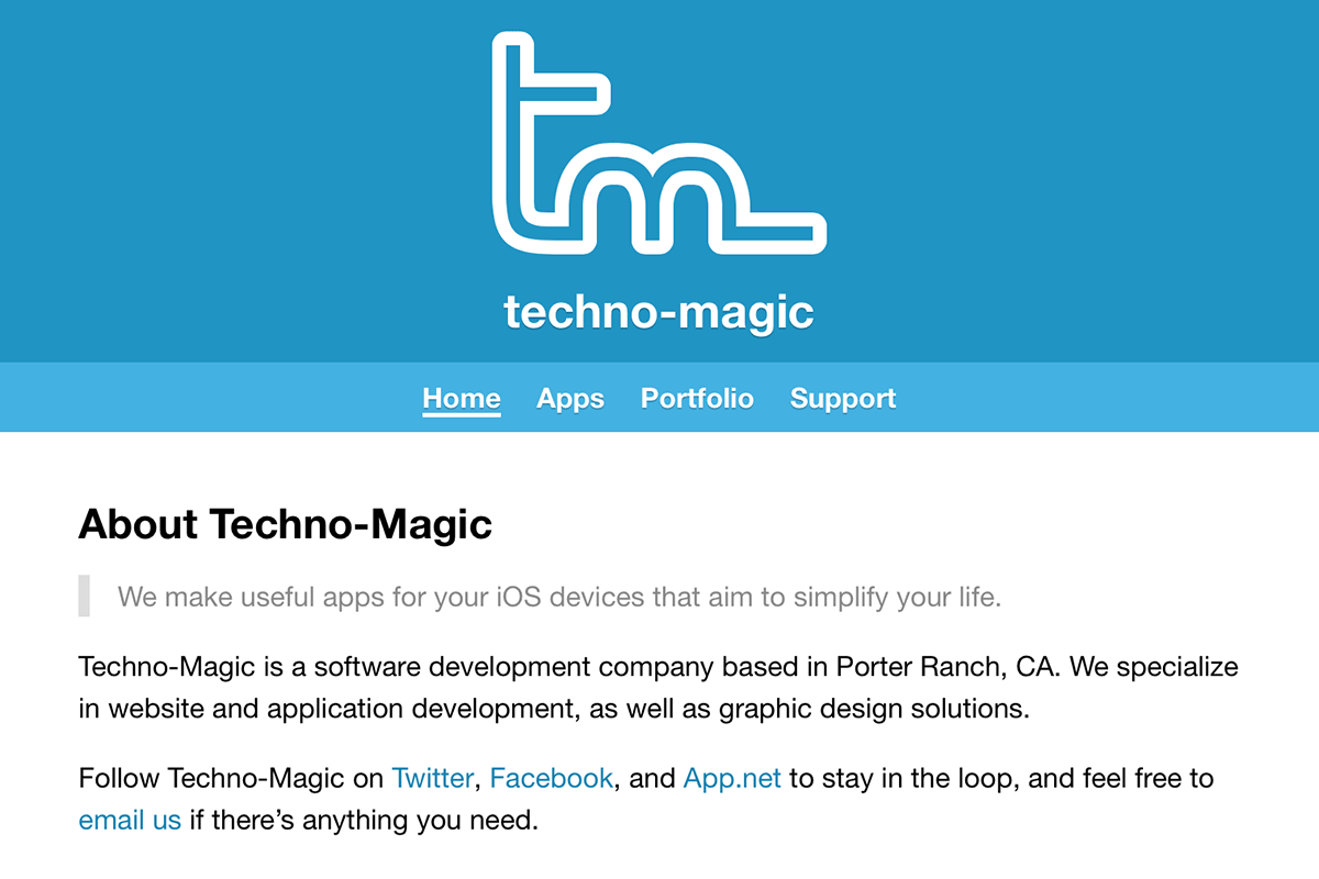 Techno-Magic, My Company Website